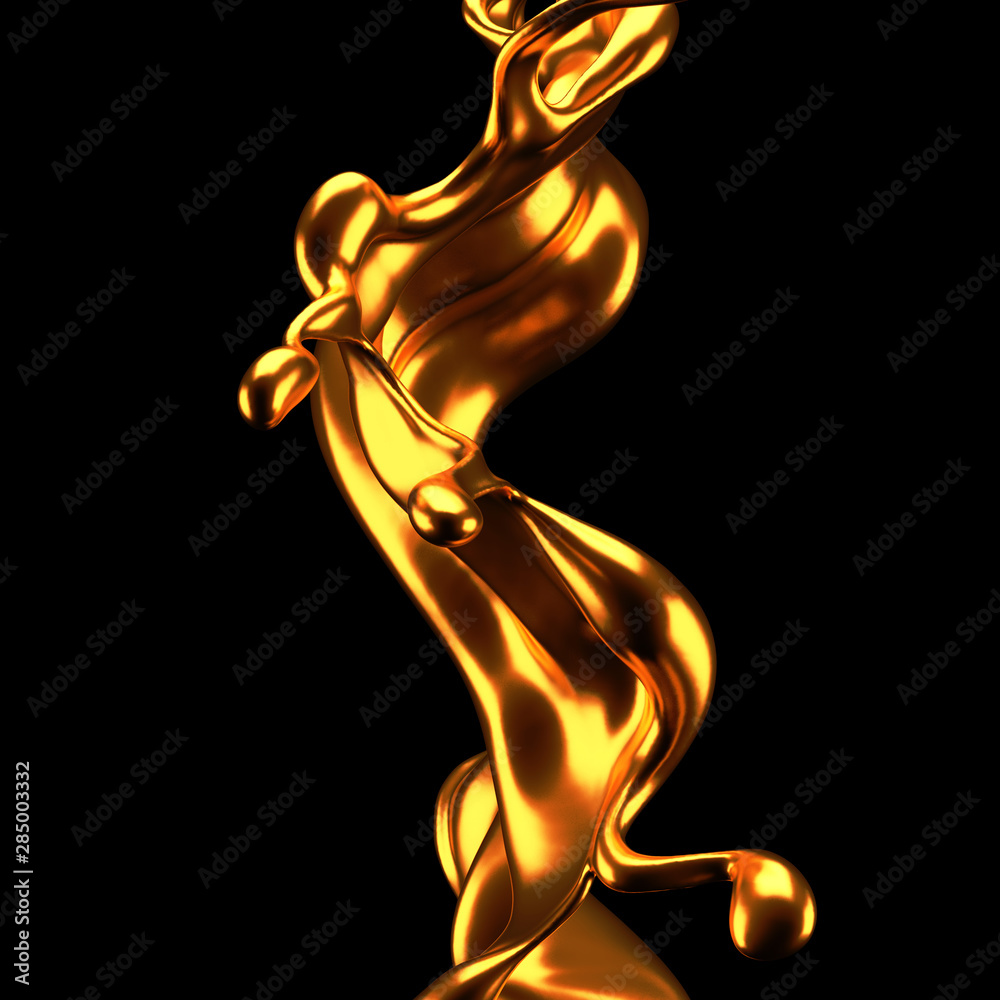 Luxury elegant splash liquid gold. 3d illustration, 3d rendering. Luxury elegant splash liquid gold. 3d illustration, 3d rendering.