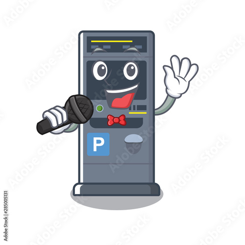 Singing parking vending machine isolated the mascot photo