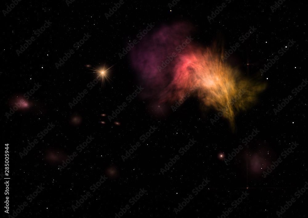 Obraz premium Being shone nebula. 3D rendering