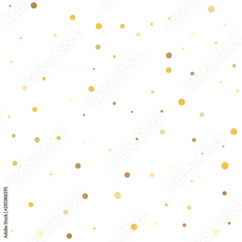 Shiny background. Confetti cover from gold dots.