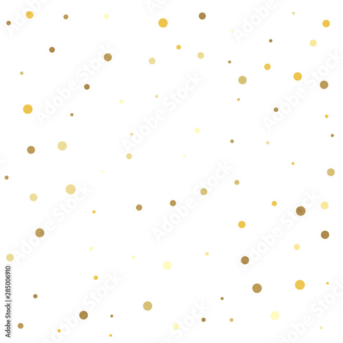 Gold dots on a white background. Holiday party decor.