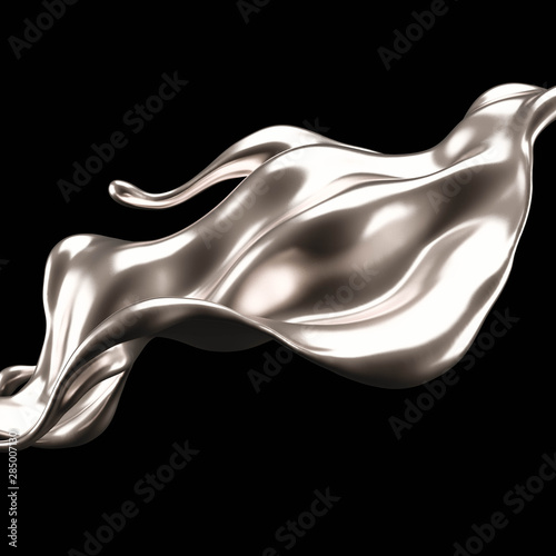 Luxury elegant splash liquid gold. 3d illustration, 3d rendering.