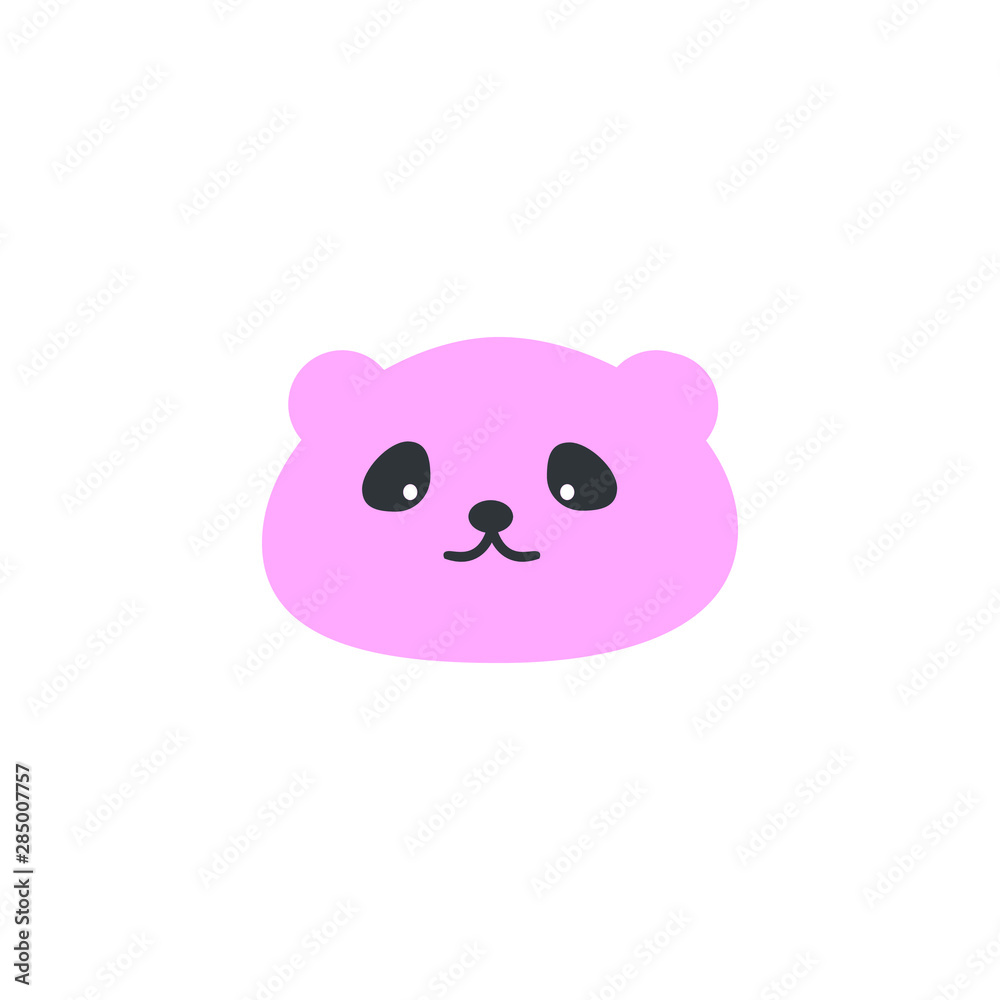 Cute bear round vector graphic icon.grizzly bear animal head, face illustration. Isolated on white background Cute bear round vector graphic icon.grizzly bear animal head, face illustration. Isolated on white background