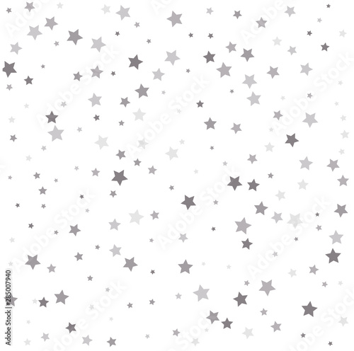 Falling silver stars abstract decoration for party, birthday celebrate, anniversary or event, festive. Confetti cover from silver stars.