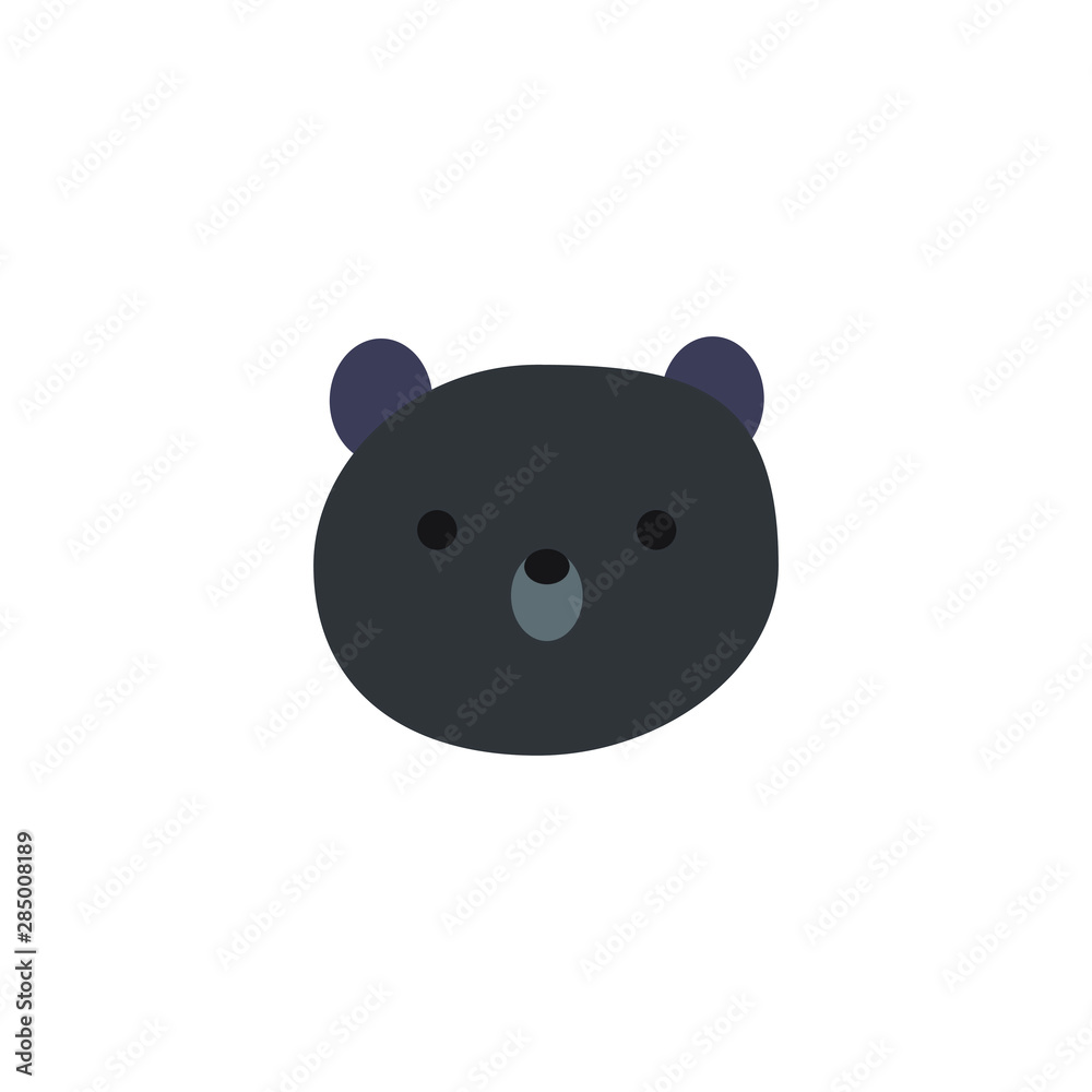 Cute bear round vector graphic icon.grizzly bear animal head, face illustration. Isolated on white background Cute bear round vector graphic icon.grizzly bear animal head, face illustration. Isolated on white background