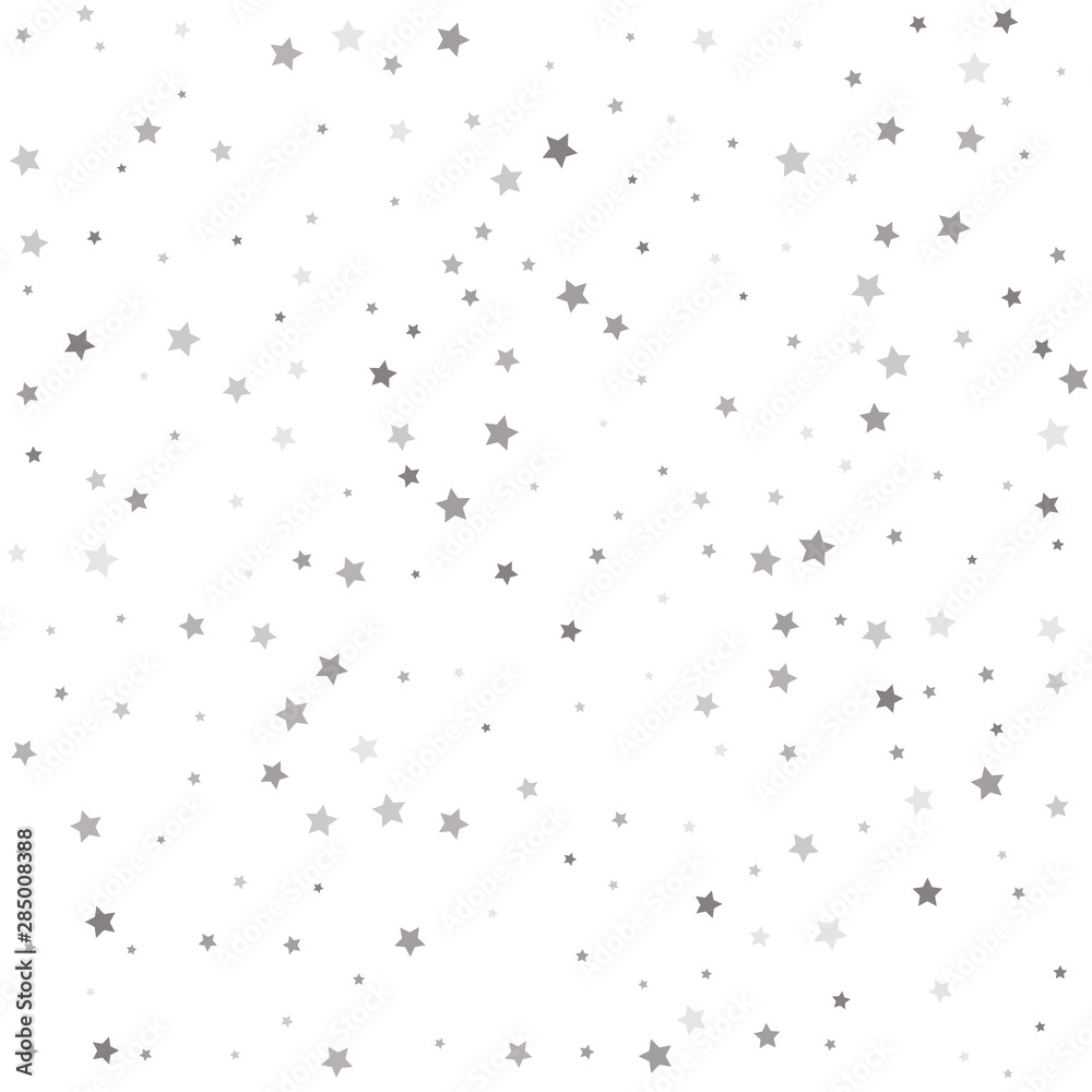 Sparkle tinsel elements celebration graphic design. Silver stars on a square background.