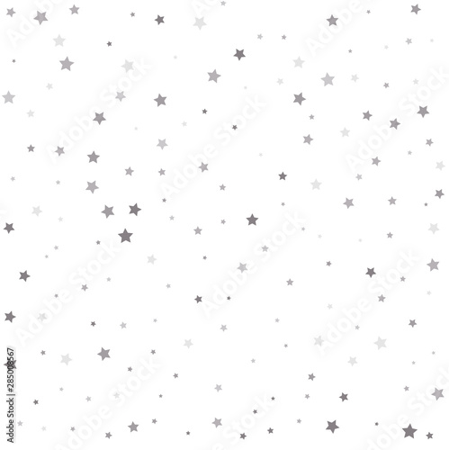 Silver stars. Glitter pattern for banner  greeting card.