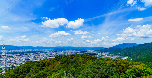 Landscape of Kyoto city in summer Japan