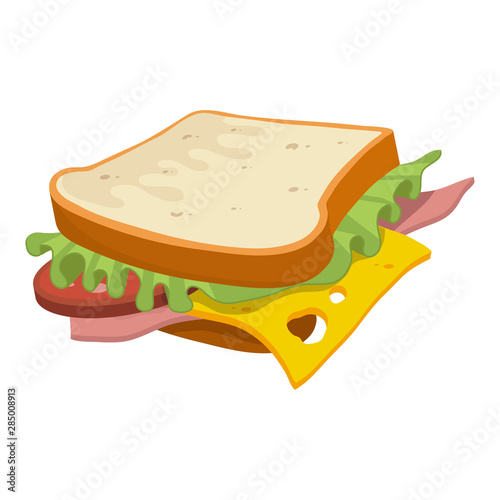 Hamburger. Fast Food. Tasty Street Food. Fresh Fast Food Product. Delicious Hamburger With Cheese. Fast Meal Diet. Big Best Hamburger. Fresh Hot Meal. Not Healthy Food. Vector graphics to design.