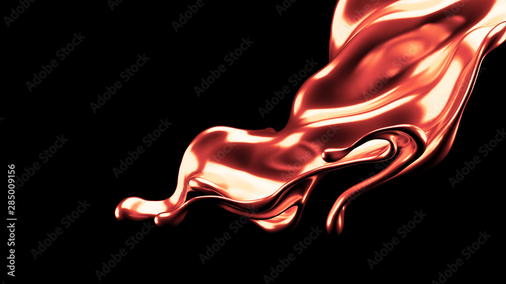 Obraz premium Luxury elegant splash liquid gold. 3d illustration, 3d rendering.