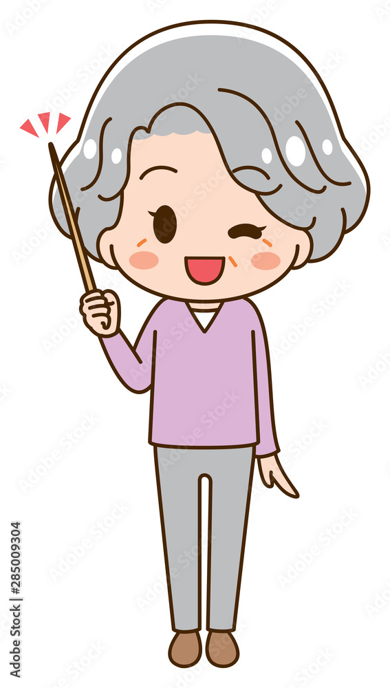 Illustration Explained by Senior Woman Illustration Explained by Senior Woman