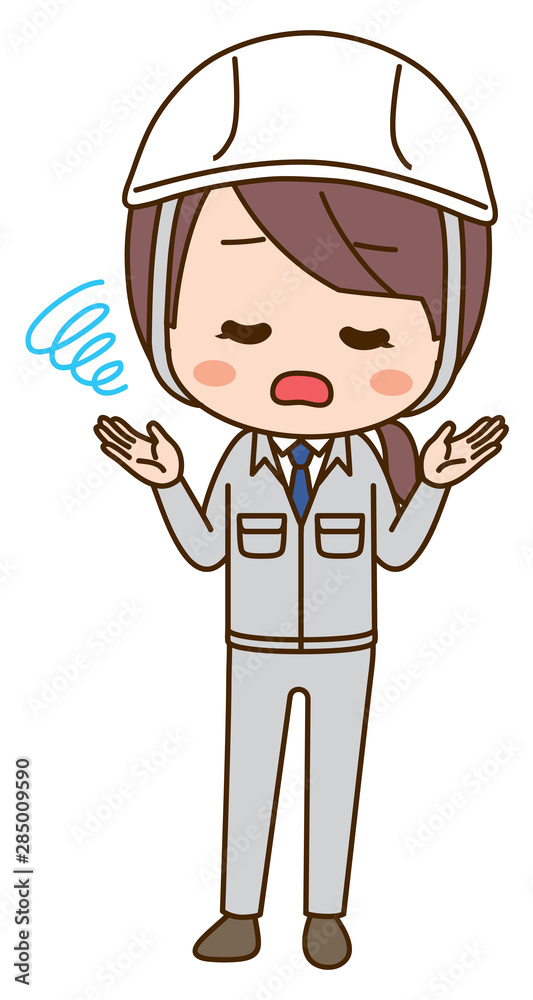 Illustration that women in work clothes are in trouble Illustration that women in work clothes are in trouble