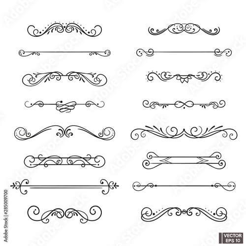 set of curls and scrolls for design and decoration.