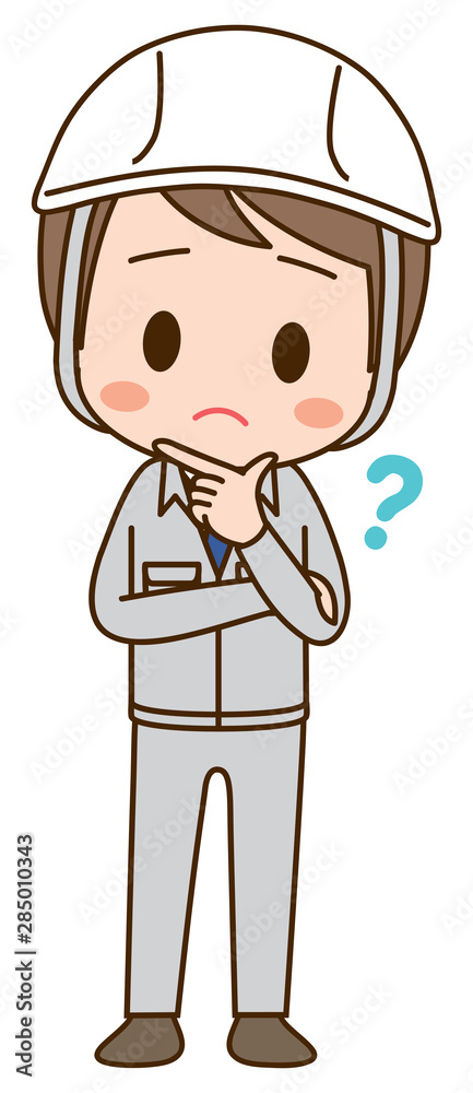 Illustration that men in work clothes think Illustration that men in work clothes think
