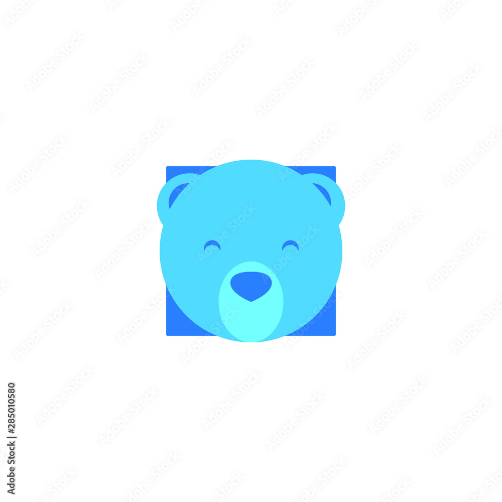 Cute bear round vector graphic icon.grizzly bear animal head, face illustration. Isolated on white background Cute bear round vector graphic icon.grizzly bear animal head, face illustration. Isolated on white background