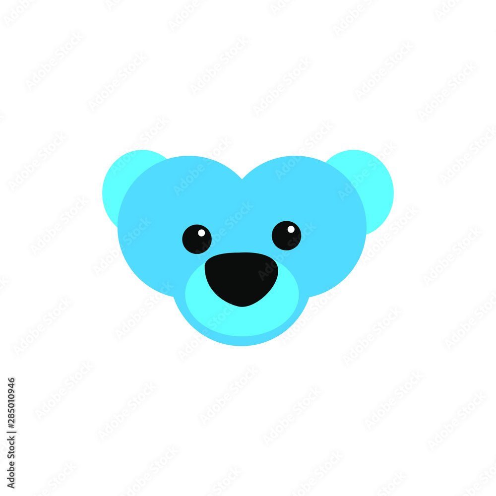 Cute bear round vector graphic icon.grizzly bear animal head, face illustration. Isolated on white background Cute bear round vector graphic icon.grizzly bear animal head, face illustration. Isolated on white background