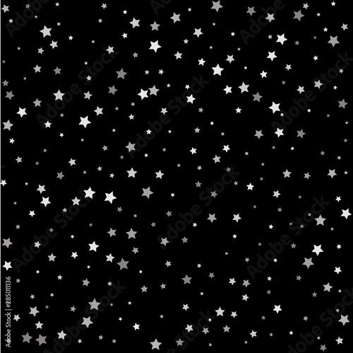 Premium sparkles stardust background pattern. Silver flying stars confetti magic cosmic christmas vector.