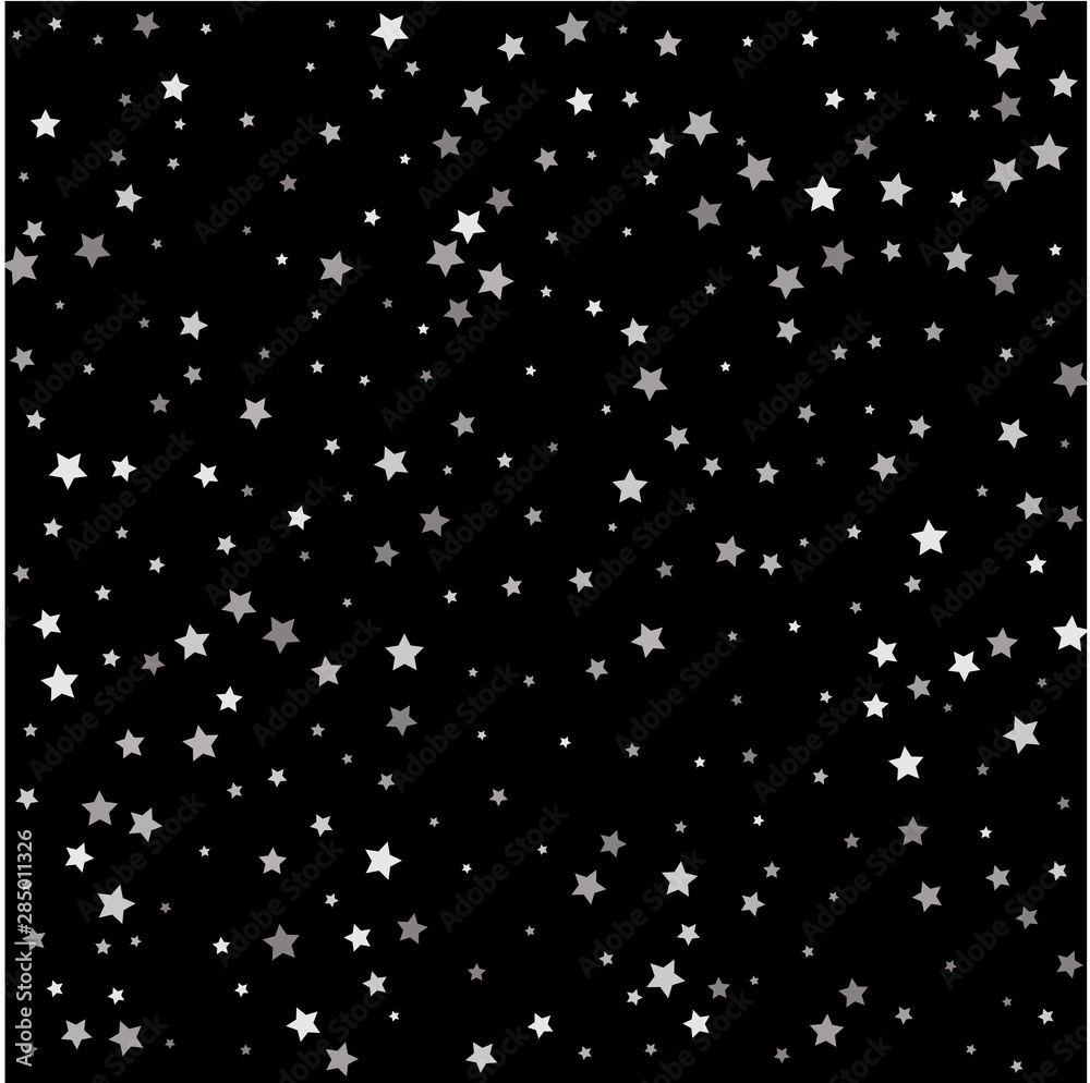 Vector illustration. Silver flying stars confetti magic cosmic christmas vector. Vector illustration. Silver flying stars confetti magic cosmic christmas vector.