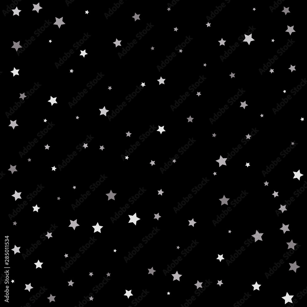 Premium sparkles stardust background pattern. Abstract pattern of random falling silver stars.