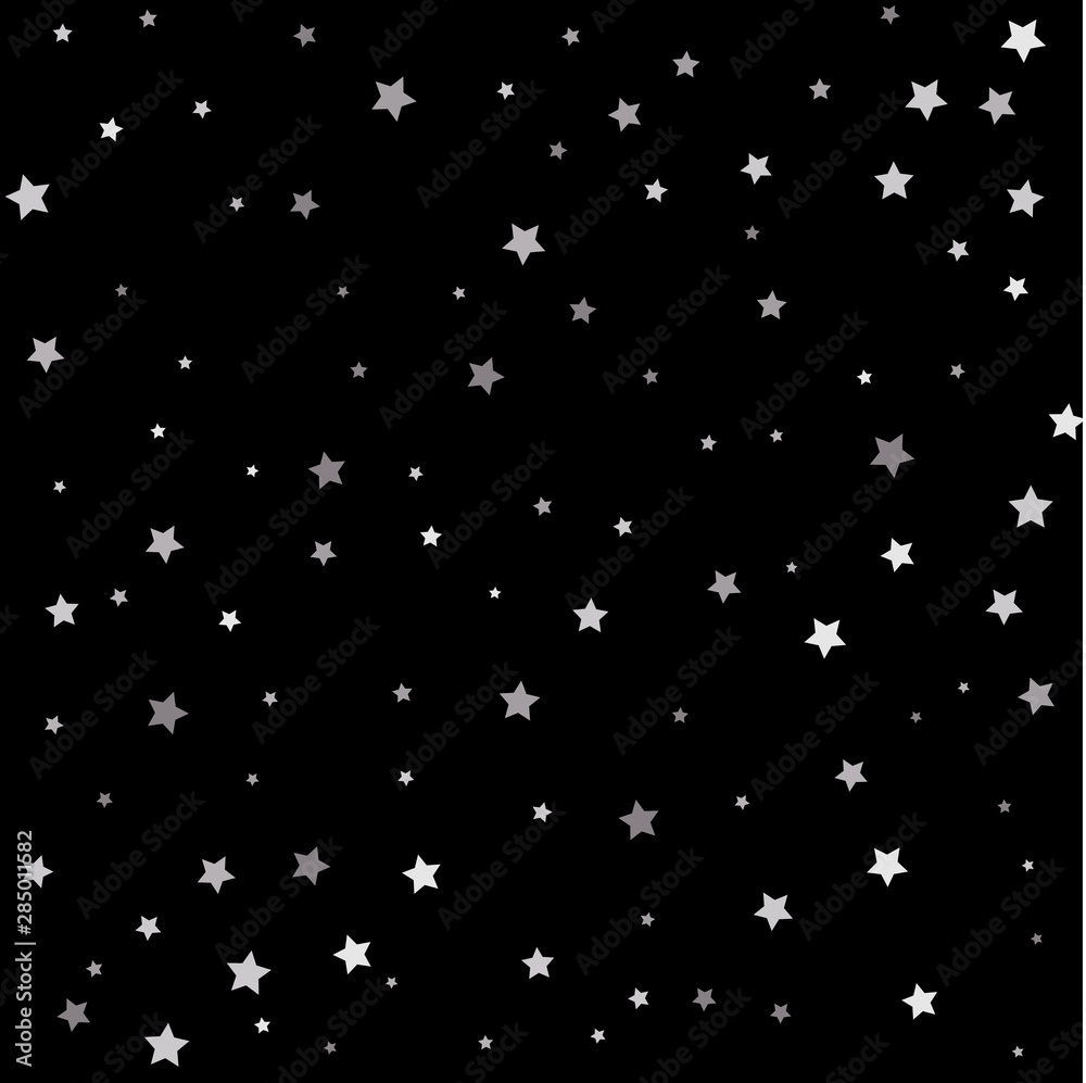 Premium sparkles stardust background pattern. Silver flying stars confetti magic cosmic christmas vector.
