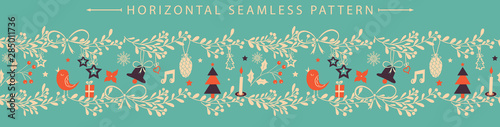 Christmas vector horizontal seamless border