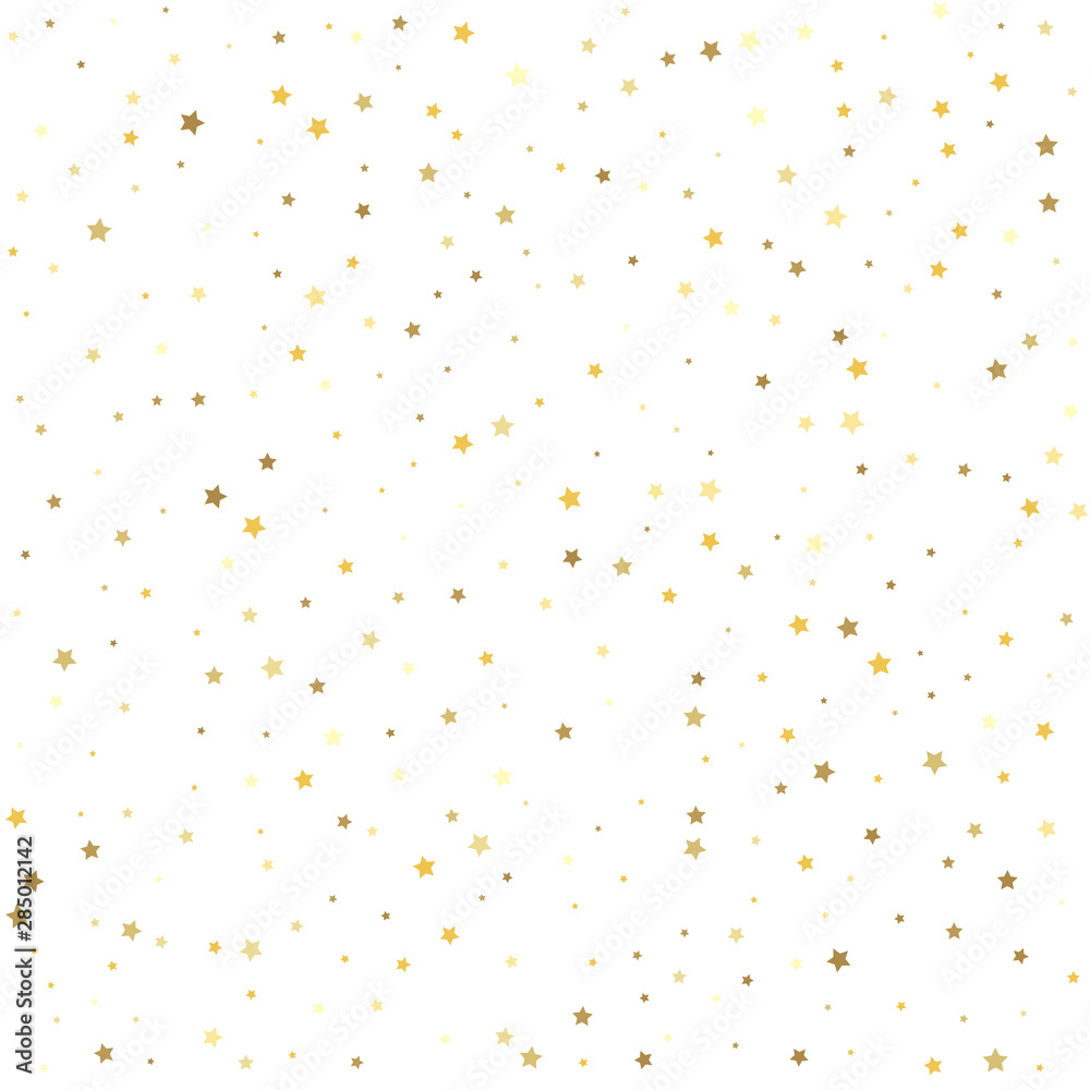 Golden stars on a square background. Abstract pattern of random falling gold stars. Golden stars on a square background. Abstract pattern of random falling gold stars.