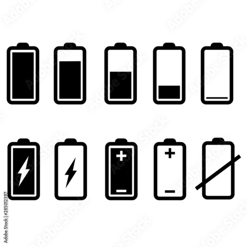 Battery charge icon vector. indicator battery illustration symbol. accumulator logo.