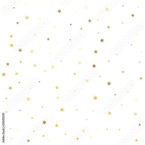 Gold stars on a white background. Confetti celebration.