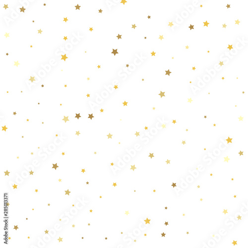Holiday party decor. Golden stars on a square background.