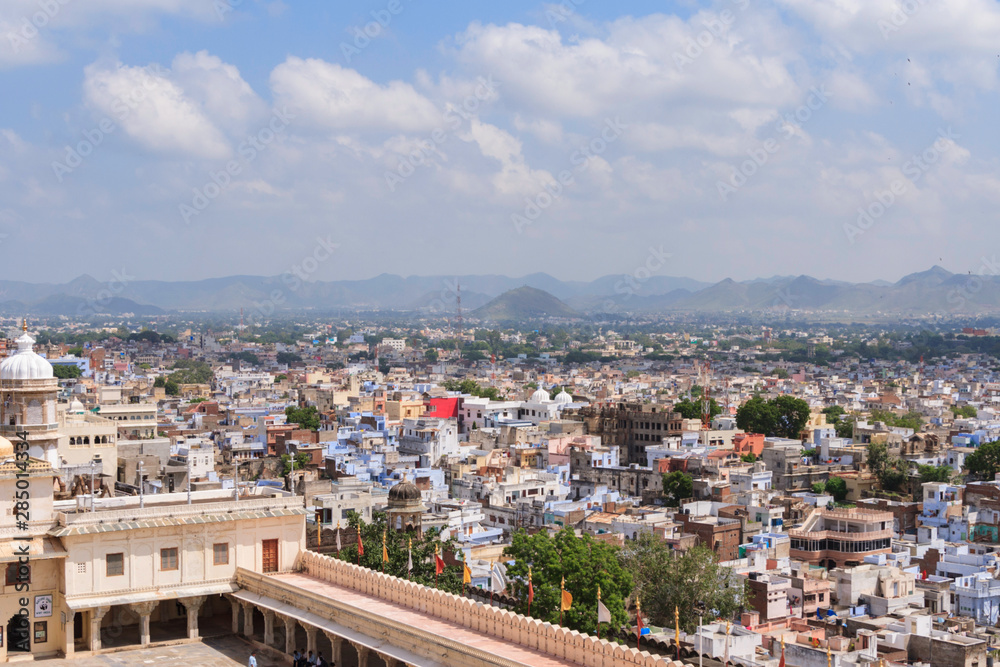 Udaipur,India,9,2007;View of the city of Udaipur from the City Palace
