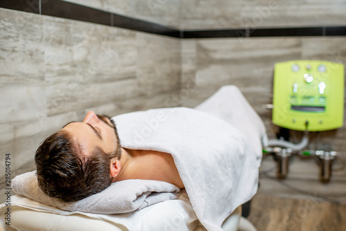 Photos Man before the hydrocolonotherapy in the SPA salon