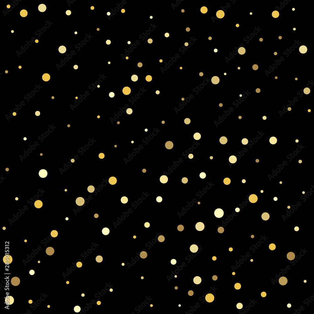 Gold dots. Sparkle tinsel elements celebration graphic design.