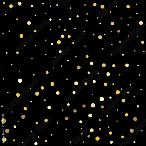 Gold dots. Sparkle tinsel elements celebration graphic design.