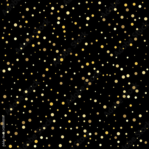 Vector illustration. Confetti cover from gold dots.