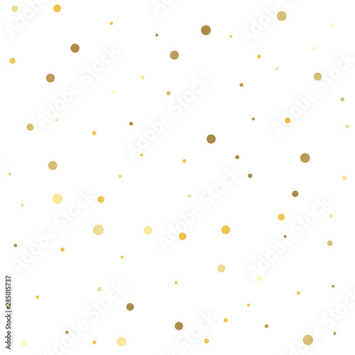 Shiny background. Christmas dots background vector  flying gold sparkles confetti.