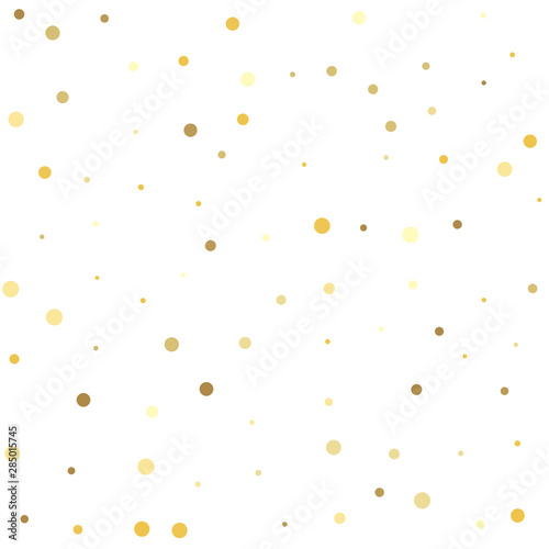 Confetti celebration. Falling golden dot abstract decoration for party, birthday celebrate, anniversary or event, festive.