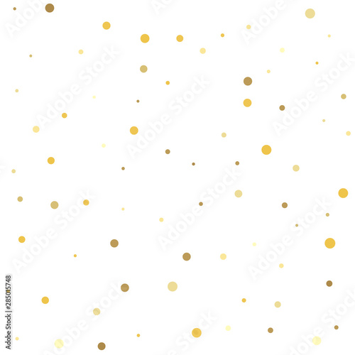Shiny background. Confetti cover from gold dots.