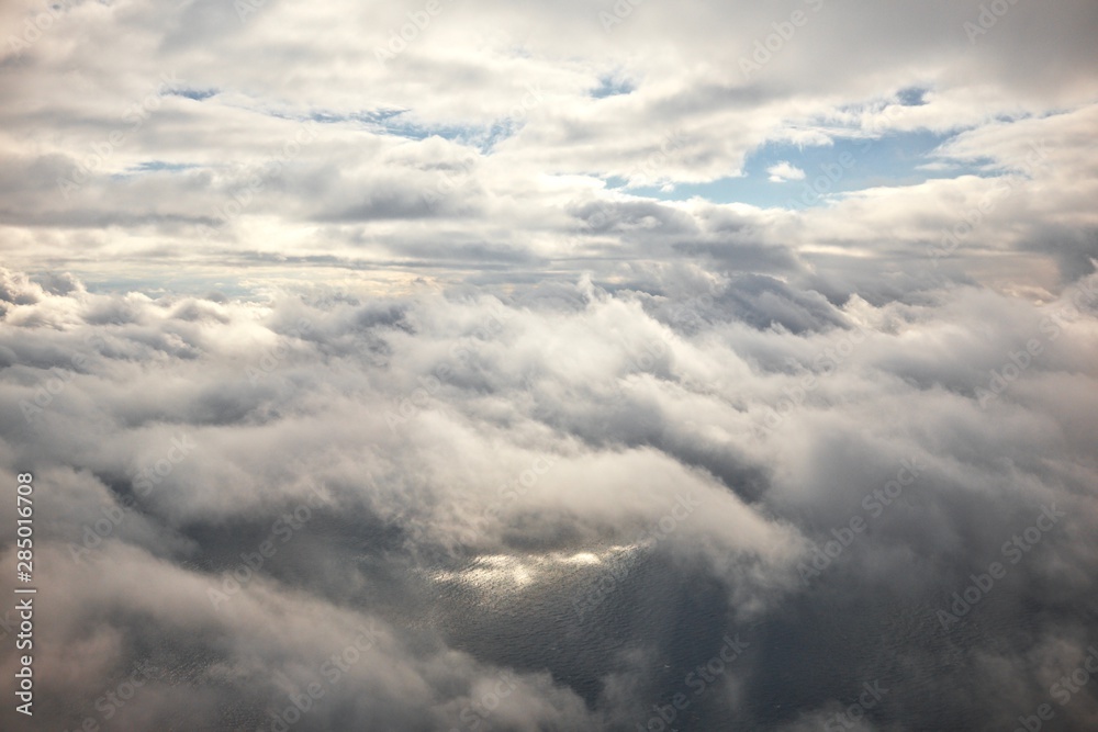 Clouds over the sea aerial view Clouds over the sea aerial view