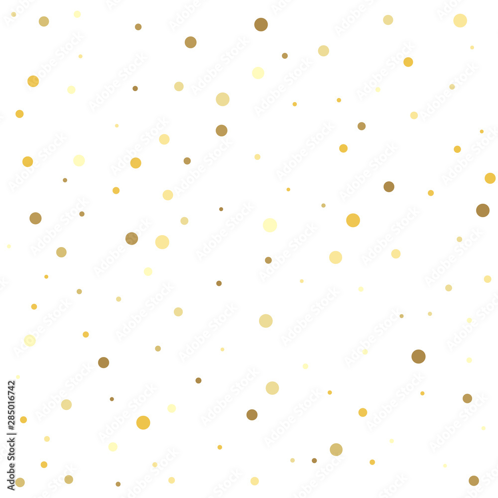 Golden dots on a square background. Gold dots on a white background.