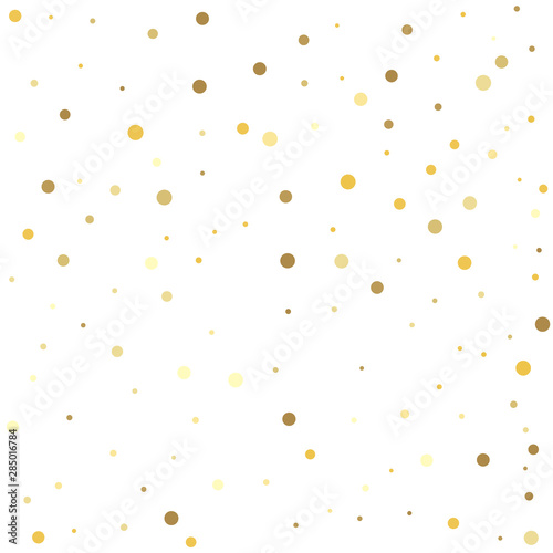 Gold dots on a white background. Golden dots on a square background.