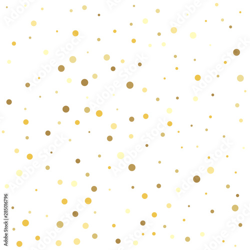 Falling golden dot abstract decoration for party  birthday celebrate  anniversary or event  festive. Texture of gold foil.