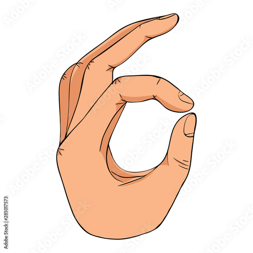 Hand gesture with Ok sign