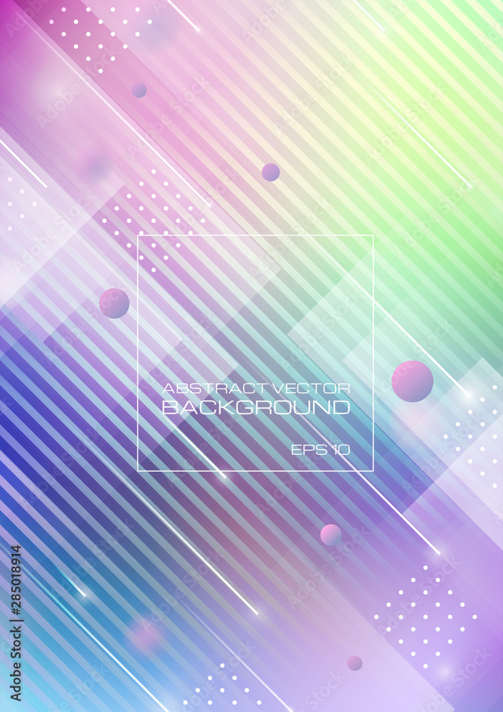 Abstract geometric shapes with blurred colors background