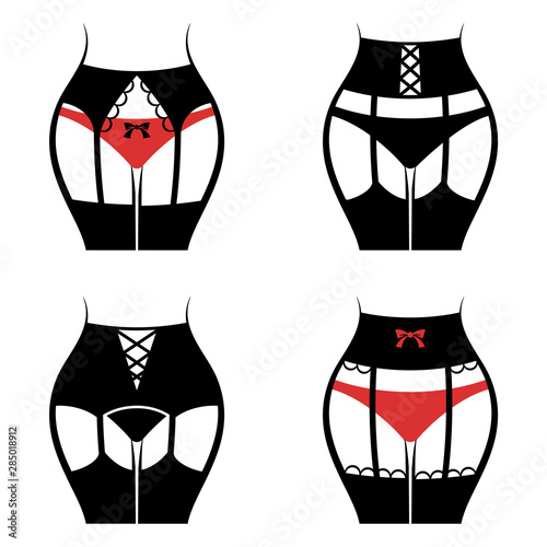 woman's stocking belt set