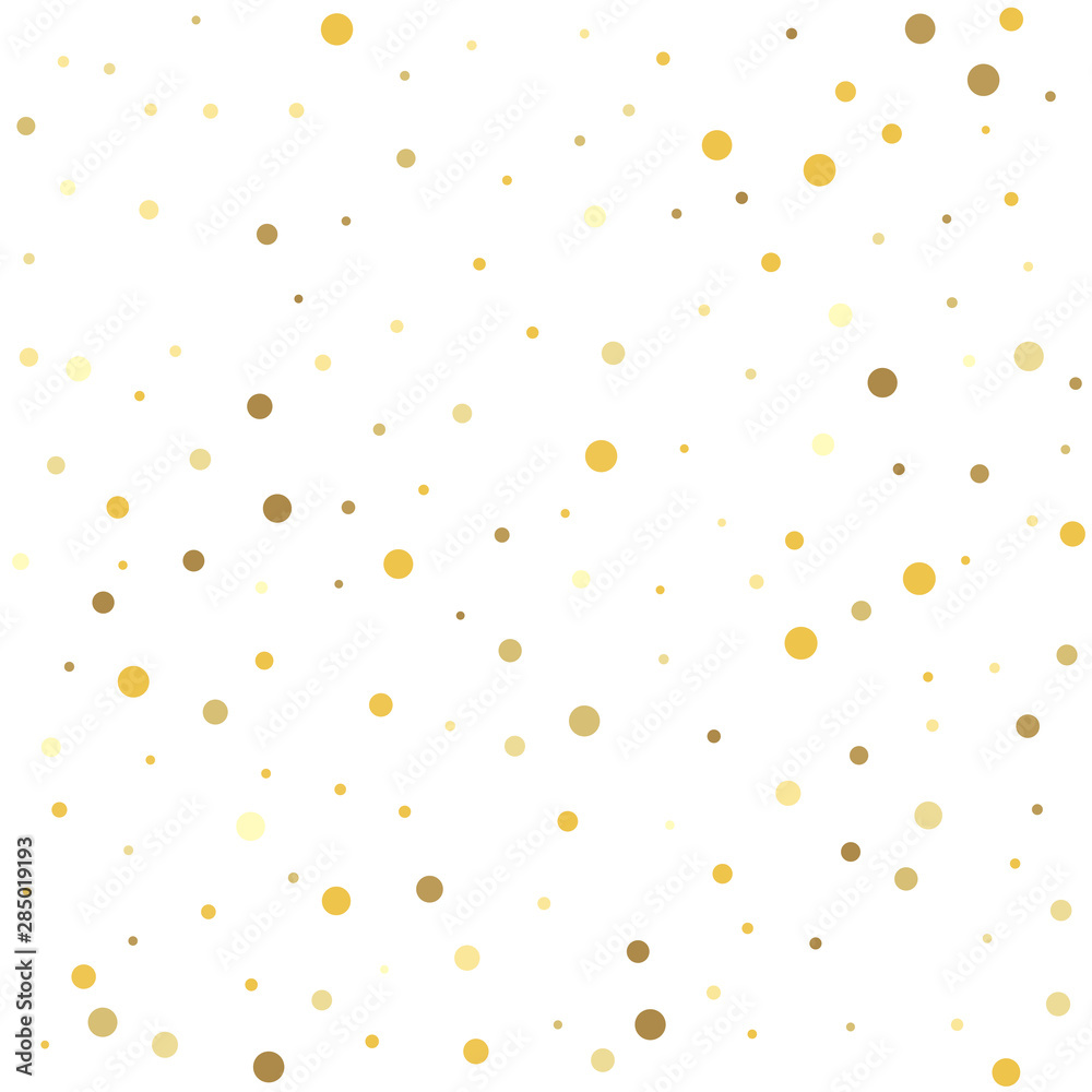 Falling golden dot abstract decoration for party, birthday celebrate, anniversary or event, festive. Confetti celebration.