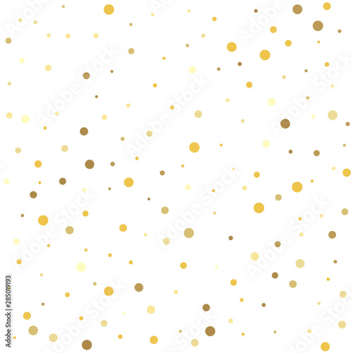 Falling golden dot abstract decoration for party, birthday celebrate, anniversary or event, festive. Confetti celebration.