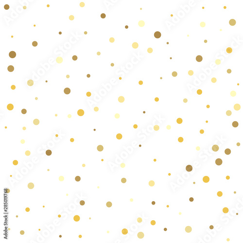 Holiday party decor. Falling golden dot abstract decoration for party, birthday celebrate, anniversary or event, festive.