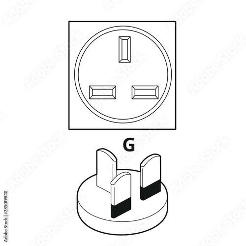 Steckdose Typ G [schwarz-weiß]