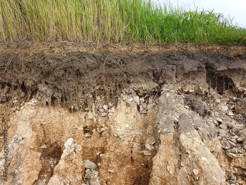 Soil cut due to landslide