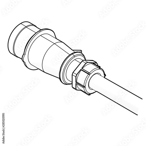 Starkstromstecker schwarz-weiß]
